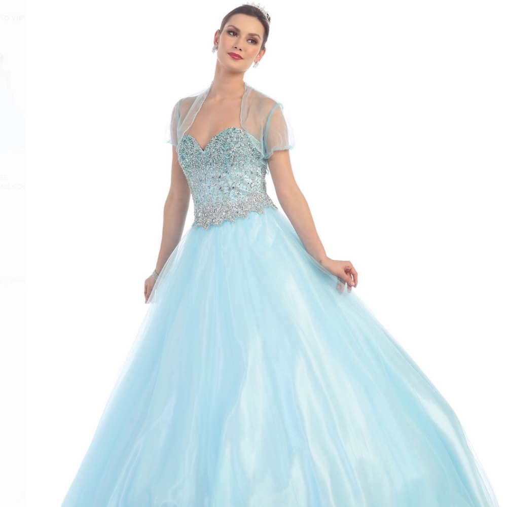 SWEETHEART PROM QUINCEANERA BALL GOWN, Aqua Blue